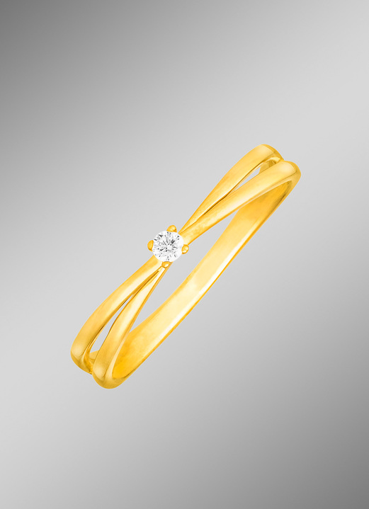Ringen - Elegante damesring met briljant, in Größe 160 bis 220, in Farbe  Ansicht 1