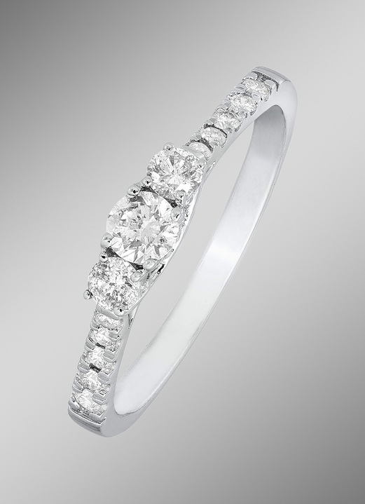 Ringen - Elegante damesring met briljanten, in Größe 160 bis 220, in Farbe