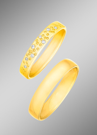 Chique schitterende trouwringG 585/-