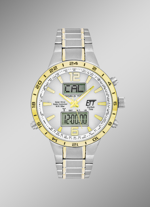 - Radiogestuurd solar herenhorloge van ETT met titanium kast, in Farbe  Ansicht 1