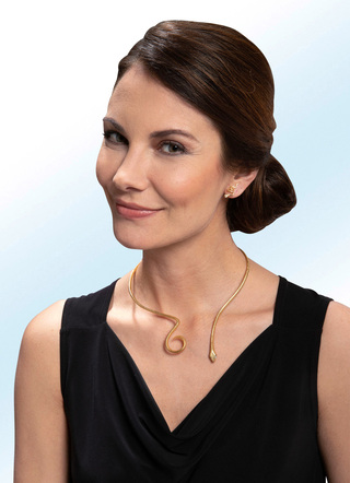 Slang" choker met diamanten