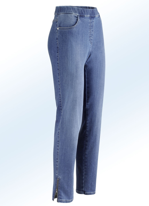 Broeken met elastische band - Magic-jeans met hoog percentage stretchmateriaal, in Größe 019 bis 058, in Farbe JEANSBLAUW Ansicht 1