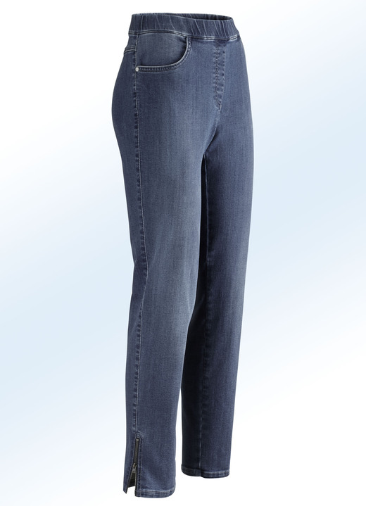 Broeken met elastische band - Magic-jeans met hoog percentage stretchmateriaal, in Größe 019 bis 058, in Farbe DONKERBLAUW Ansicht 1
