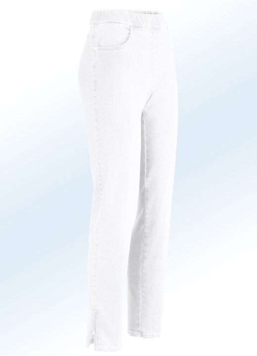 Broeken met elastische band - Magic-jeans met hoog percentage stretchmateriaal, in Größe 019 bis 058, in Farbe WIT Ansicht 1