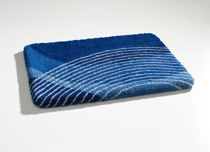 Badmatten - Badkamerset van Kleine Wolke met latex achterkant, in Größe 100 (Matje, halfrond 50/80 cm) bis 112 (Toiletdekselafdekking 47/50 cm), in Farbe BLAUW Ansicht 1