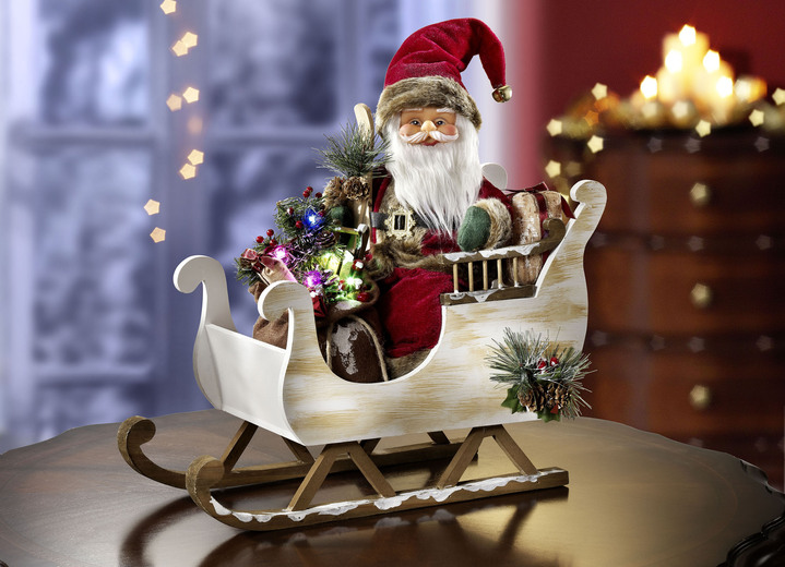 - Verlichte kerstman met arreslee, in Farbe ROOD-WIT-BRUIN Ansicht 1