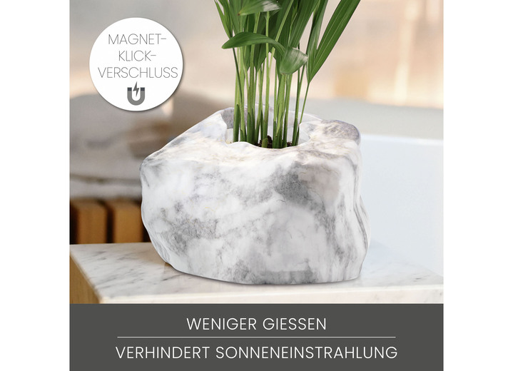 Woonaccessoires - Botanyia plantenstoofpot in edele natuursteenlook, in Farbe MARMERGRIJS Ansicht 1