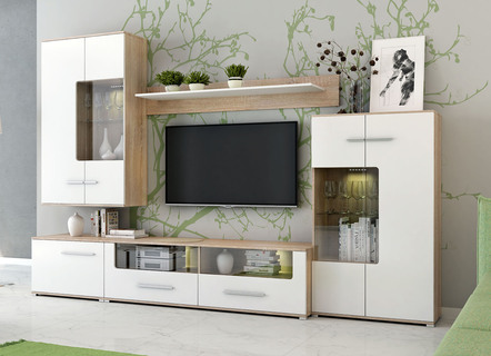 Wandmeubel met led-verlichting en soft close