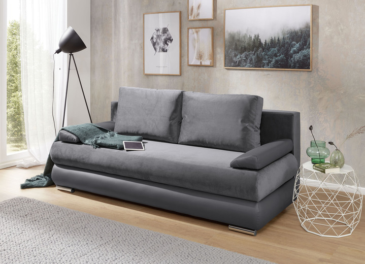 Slaap sofa`s - Slaapbank die vrij in de kamer kan worden opgesteld, in Farbe GRIJS-GRIJS Ansicht 1