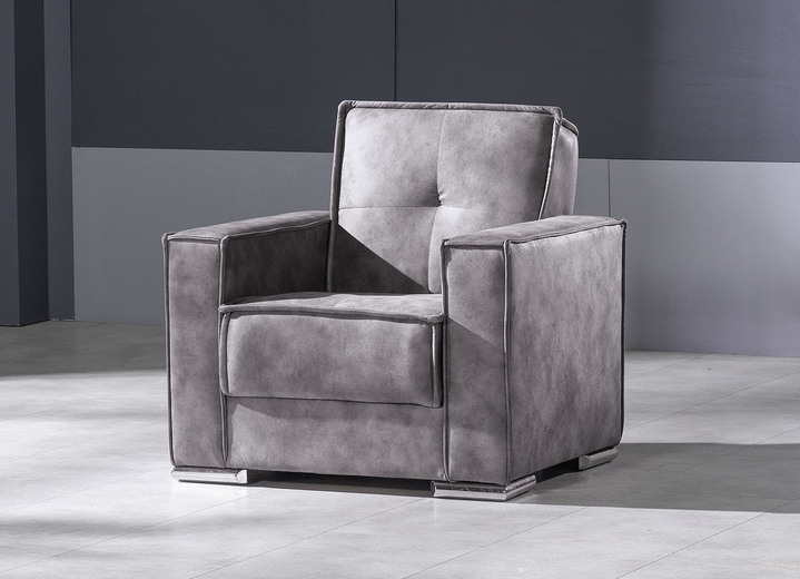 Gestoffeerde meubels - Stoel met slaapfunctie, in Farbe LICHTGRIJS, in Ausführung Fauteuil Ansicht 1
