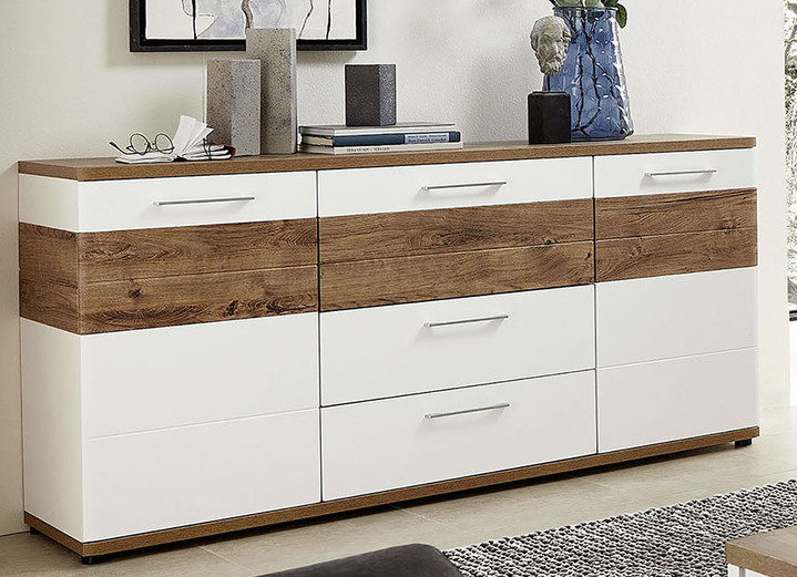 - Modern dressoir met geweldig decor, in Farbe MAT WIT/HAVELEIK, in Ausführung Sideboard Ansicht 1