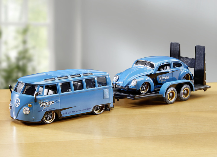 Collectors item - VW Van + Kever door Maisto, in Farbe BLAUW