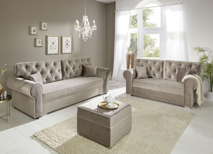 Gestoffeerde meubels - Kan overal in de ruimte geplaatst worden, in Farbe BEIGE-CRÈME, in Ausführung Tweezitter Ansicht 1