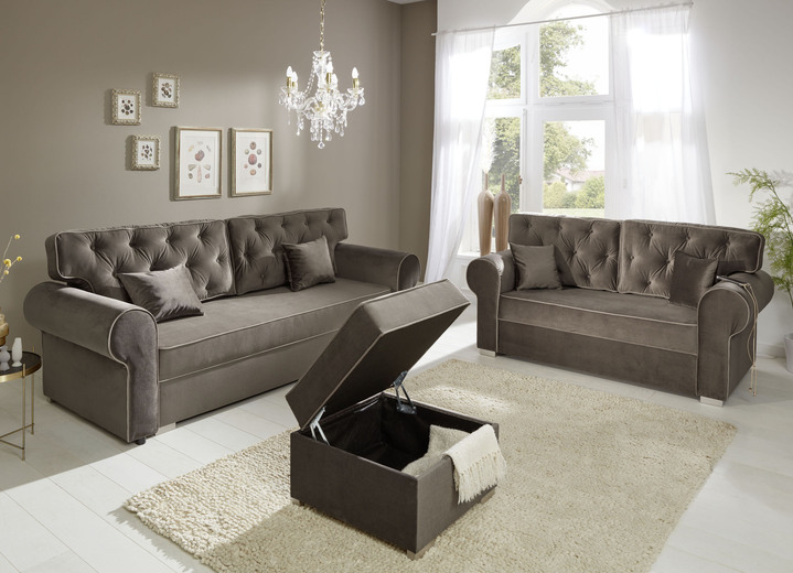 Gestoffeerde meubels - Kan overal in de ruimte geplaatst worden, in Farbe BRUIN-LICHTBRUIN, in Ausführung Kruk Ansicht 1