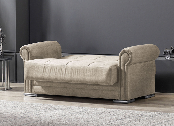 Gestoffeerde meubels - Gestoffeerd meubilair met slaapfunctie, in Farbe BEIGE, in Ausführung Tweezitter