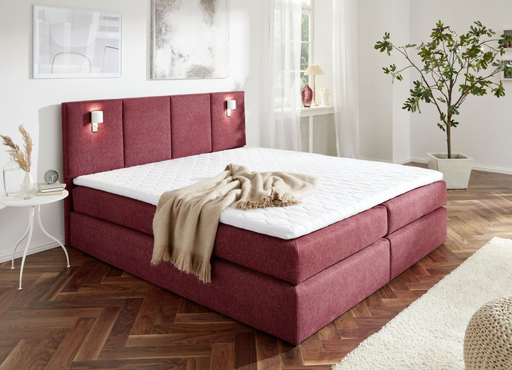 Boxspring - Boxspringbed met ledverlichting, in Farbe ROOD Ansicht 1