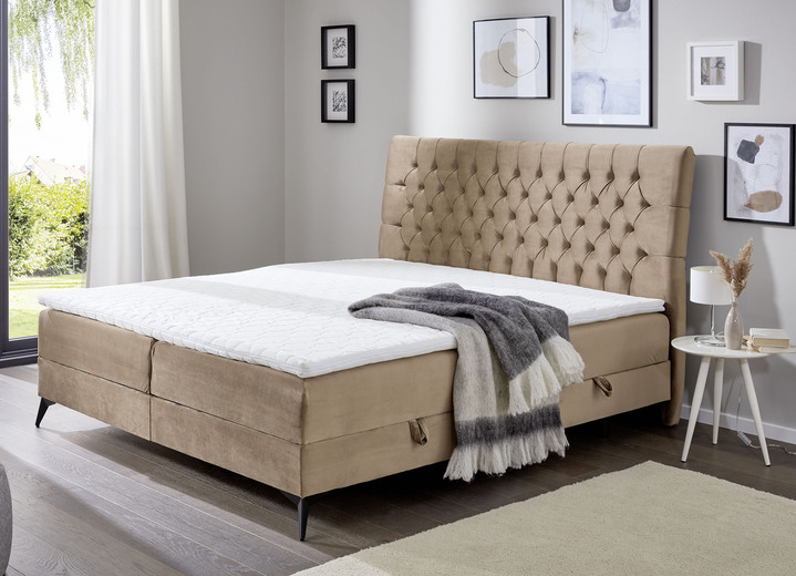 Boxspring - Boxspringbed met topmatras en bedlade, in Farbe CAPPUCCINO Ansicht 1