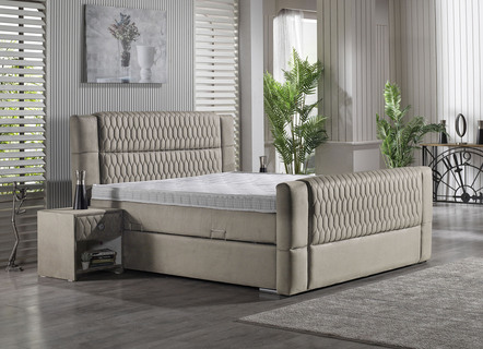 Boxspringbed met topmatras en bedlade