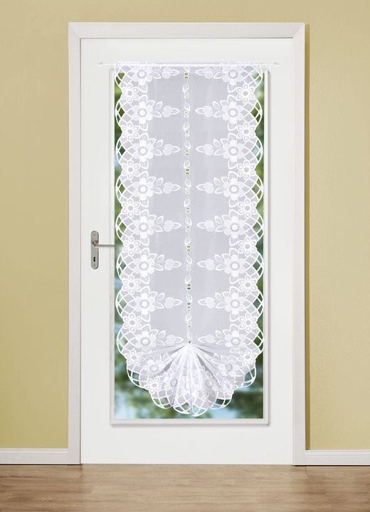 - Zwaluwstaart-gordijn, in Größe 119 (H80 x B90 cm) bis 175 (H 180 x B 90 cm), in Farbe WIT Ansicht 1