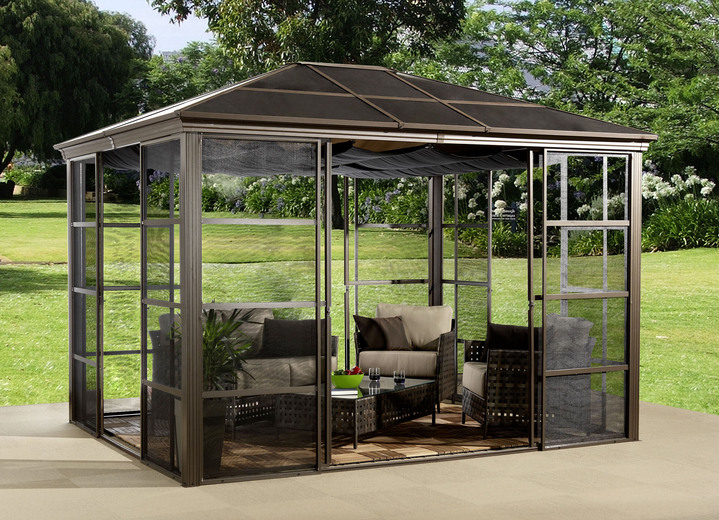 Tuin - SOJAG aluminium paviljoen Castel in een elegante bronskleur, in Farbe BRONS, in Ausführung kleine Ansicht 1