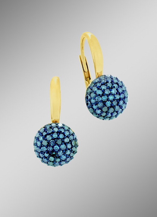 Oorbellen - Elegante diamanten oorbellen met 114 diamanten, in Farbe