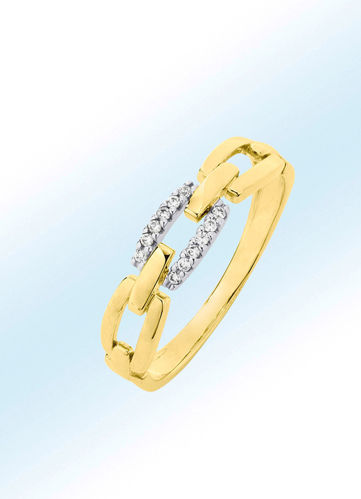 Ringen - Damesring met briljant, tweekleurig, in Größe 160 bis 220, in Farbe