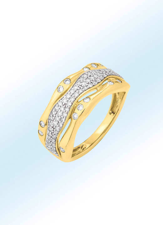 Ringen - Damesring met diamanten, in Größe 160 bis 220, in Farbe