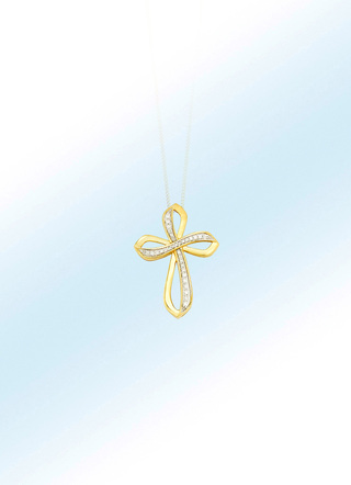 Mooie kruis hanger met diamanten