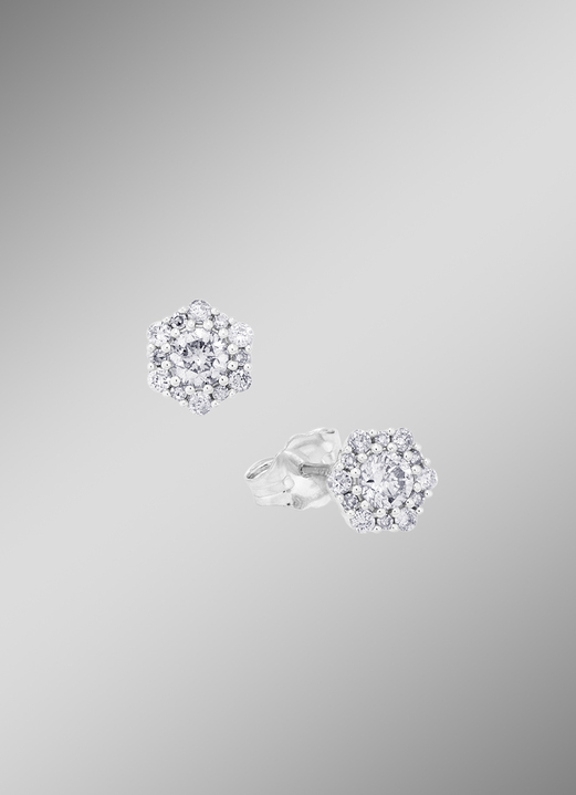 Oorbellen - Elegante oorknopjes met diamanten, in Farbe