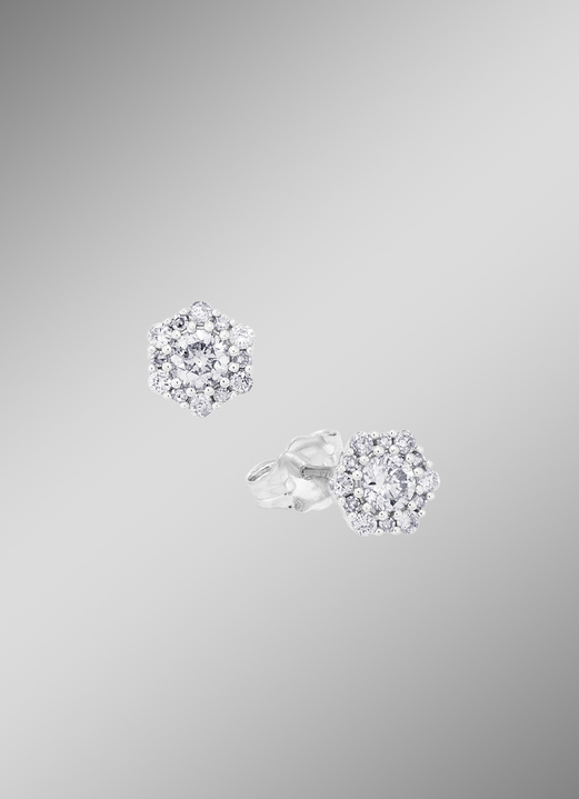 - Elegante oorknopjes met diamanten, in Farbe