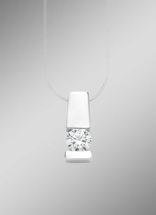 Hangers - Elegante hanger in witgoud met diamant, in Farbe  Ansicht 1