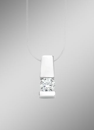 Elegante hanger in witgoud met diamant