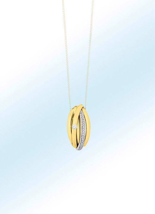 Hangers - Prachtige hanger met 18 diamanten, in Farbe