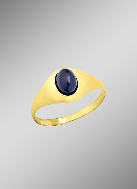 Ringen - Prachtige damesring met echte saffier, in Größe 160 bis 220, in Farbe
