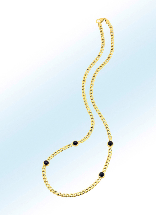 Halskettingen - Stoepketting met echte saffier, in Farbe