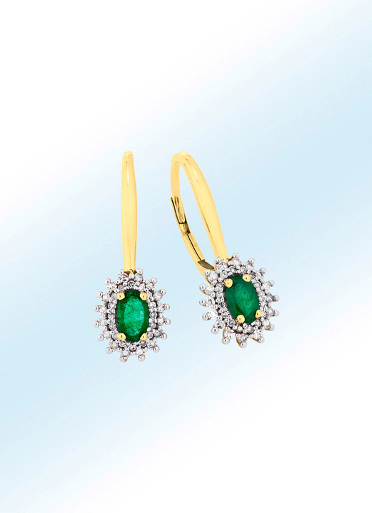 Oorbellen - Oorbellen met diamanten, in Farbe