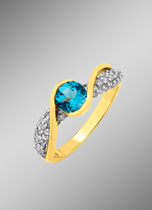 Ringen - Charmante damesring met blauwe topaas, in Größe 160 bis 220, in Farbe  Ansicht 1