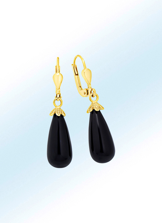 Oorbellen - Chique oorbellen met beh. onyx, in Farbe