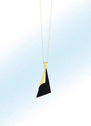 Frosted hanger met echte onyx