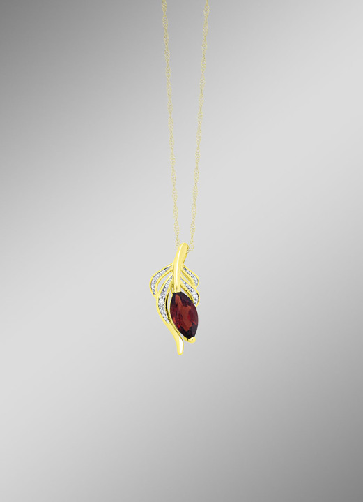 - Hanger met diamanten en echte granaat, in Farbe  Ansicht 1