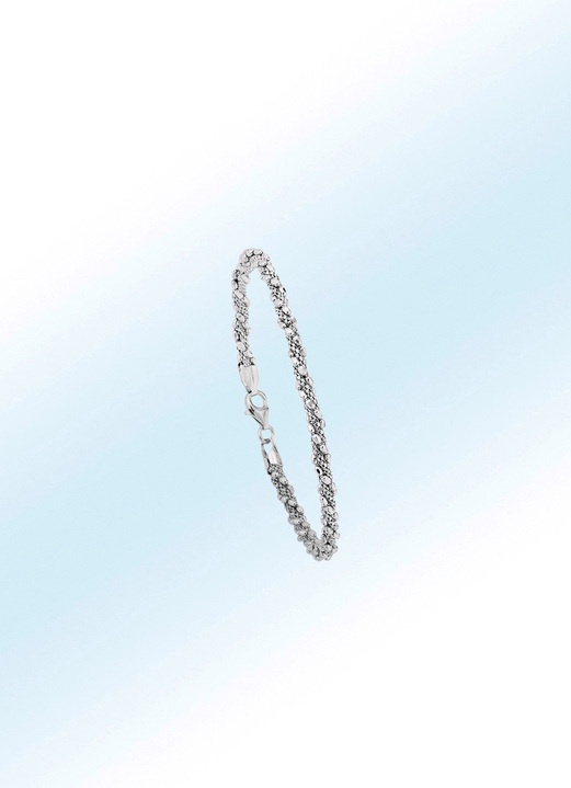 Armbanden - Zilveren armband met 4 rijen, in Farbe