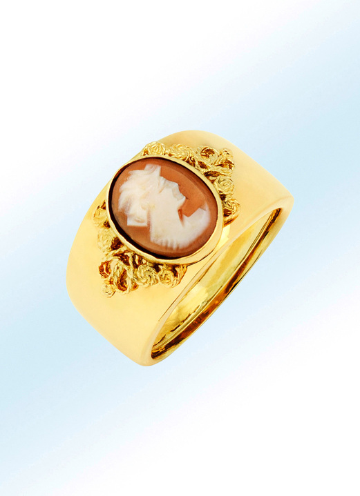 Ringen - Intrigerende damesring met koraal, in Größe 160 bis 220, in Farbe