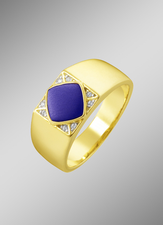 Onderscheidende herenring met lapis lazuli