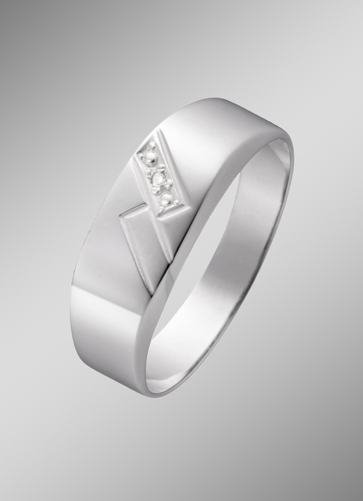 Ringen - Herenring met diamant, in Größe 180 bis 240, in Farbe