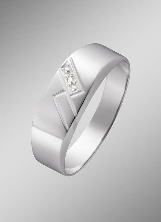 - Herenring met diamant, in Größe 180 bis 240, in Farbe