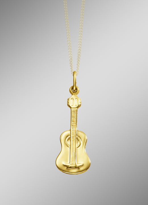 Hangers - Gouden gitaar hanger, in Farbe