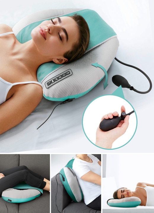- Shiatsu massagekussen met vibratie en warmte, in Farbe WIT-MINT Ansicht 1