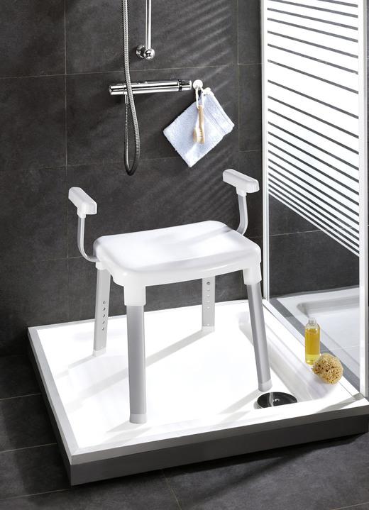 - Douche- en badkruk met armleuningen, in Farbe WIT Ansicht 1