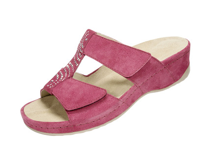 Klittenbandslipper van echt leer