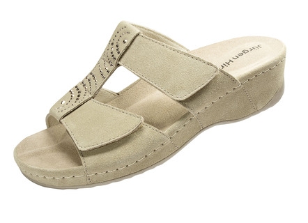 Klittenbandslipper van echt leer